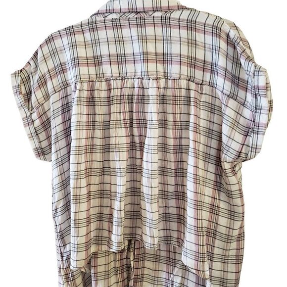 William Rast Short Rolled Sleeve Button Front Top - Picture 2 of 9